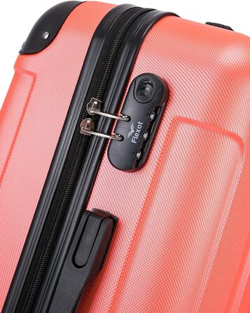 Чемодан Flexot® F-2045, 3-секційний набір, ручна поклажа, валіза на колесах, ручна поклажа, валіза-набір, валіза з твердим корпусом (L, неоново-помаранчевий)