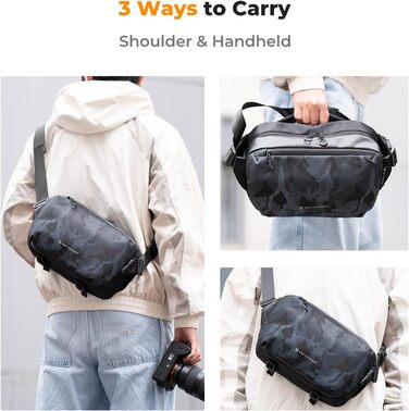 Рюкзак для камери K&F Concept, сумка через плече, фотосумка, камери, сумісний з Canon/Nikon/Sony/DJI Mavic, камуфляж M