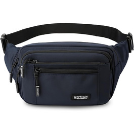 Поясна сумка на пояс для чоловіків та жінок, сумка на пояс з блискавкою, багатофункціональна сумка через плече, 5 відділень, спортивна сумка на стегно для активного відпочинку, туризму, кемпінгу, велоспорту (#1 Синій-a)