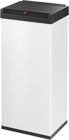 Відро для сміття Hailo Big-Box Swing XL, 52 л, нержавіюча сталь, самозакривний кришкою, з кріпленням для мішка, кухонне, Made in Germany, біле