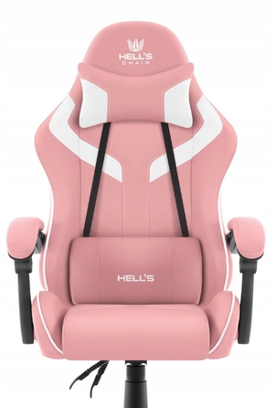 Ігрове офісне крісло Hell's Chair HC-1007 2.0 Pink, екошкіра