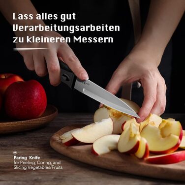 Набір ножів кухарських 7 предметів з бруском, кухонний набір ножів, ніж, ножиці, брусок для нарізки м'яса/овочів/фруктів, для нарізки, кубиків, шинкування (срібний)