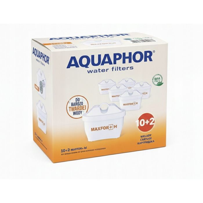 Смінні фільтрувальні картриджі для глечика Aquaphor Maxfor+ H, 12 шт.
