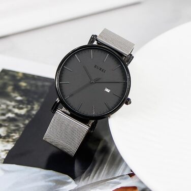 Годинник чоловічий BUREI, мінімалістичний, кварцовий, водонепроникний, ультратонкий. Ідеальний подарунок для чоловіків (сірий)