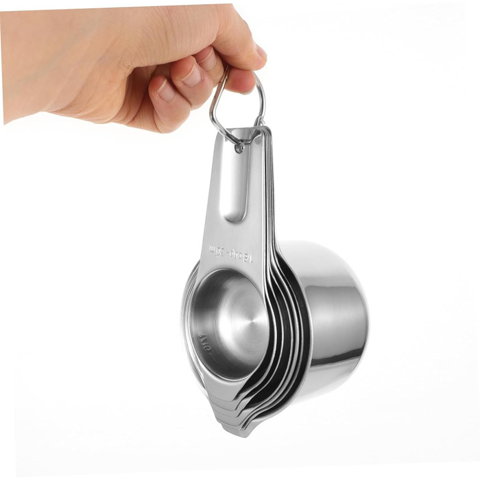 Amosfun 3-Piece Measuring Spoon Set Baking Utensils Adjustable Bowl Holder Clip Shot Glass Measuring Cup Spice Measuring Spoon Cooking Spoon Teacup Measuring Cup Measuring Cup for Measuring Stainless Steel Silver