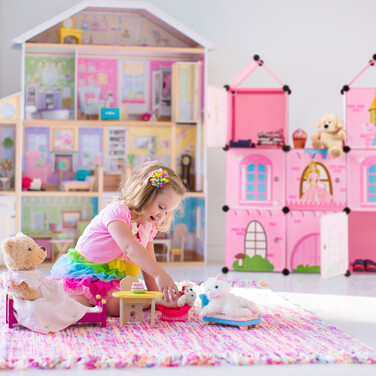 Relaxdays Castle-Themed Shelving Unit for Children's Room