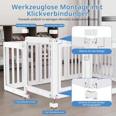 Акриловий вольєр для цуценят Indoor 60 см, прозорий вольєр для цуценят, вольєр для домашніх тварин з пластику для маленьких собак, легко збирається та чиститься, 14 панелей (200L x 150B x 60H см)