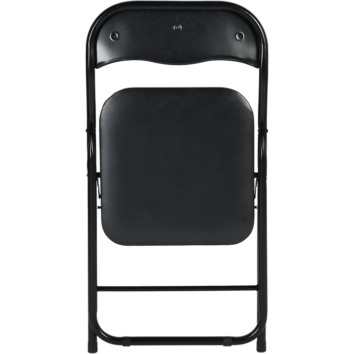 LuxNook 2-Piece PVC Folding Chair, Folding Stool with Cushion, Strong Metal Frame, Camping Chair, Foldable Chair, Office Chair, Space-Saving Desk Chair for Guest, Supports up to 150kg (10pcs, Black)