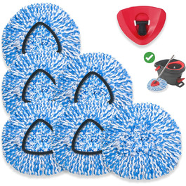 EasyWring Replacement Mop Head Refill for 1 Bucket System, Spin Mop Replacement Heads, compatible with Triangle Spin Mop – Microfiber Mop Easy Clean Floor Head Mop with 1 Spin Mop Base (blue)