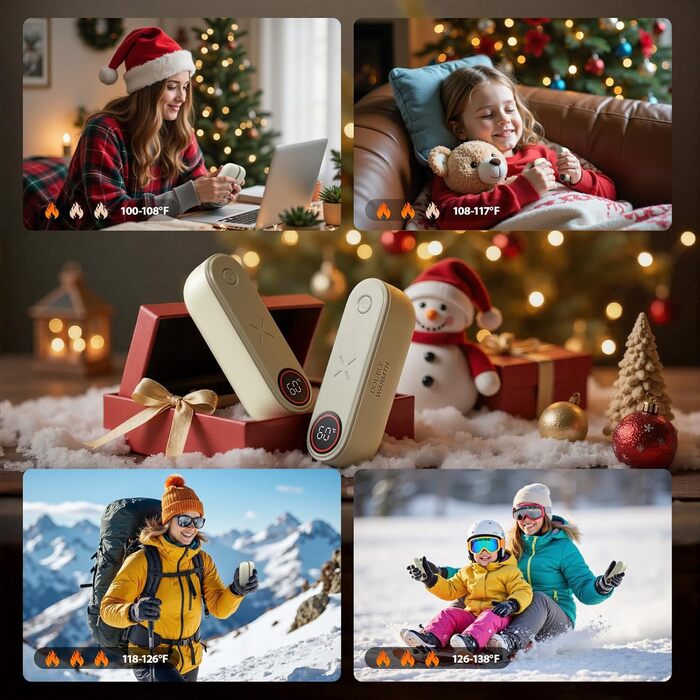 Електричний грієчка для рук SUPPOU з LED-ліхтариком, 5000mAh, 2 шт. - для активного відпочинку та спорту