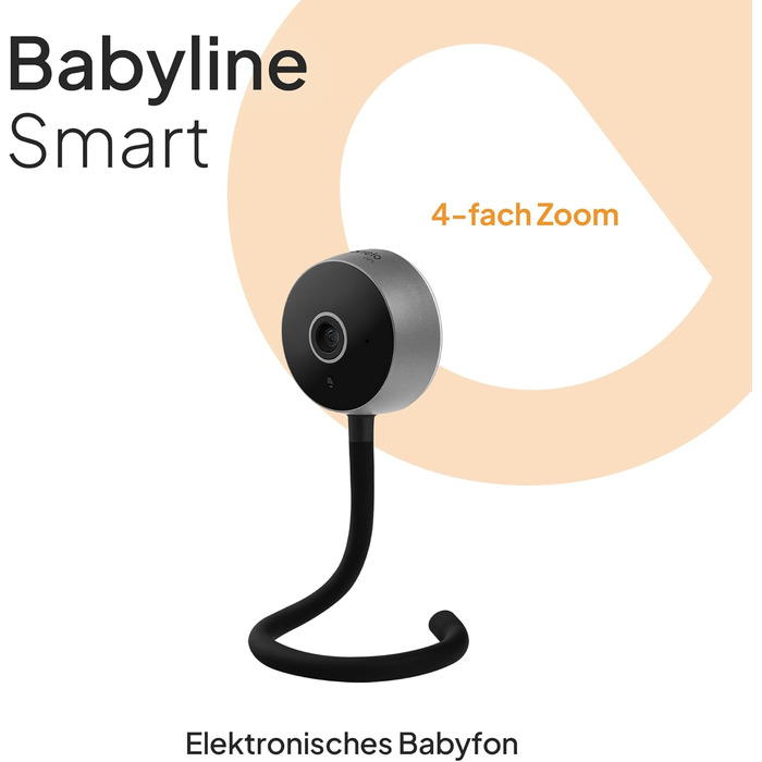 Дитячий відеомонітор Lionelo Care Babyline Smart Wi-Fi з камерою, датчиком руху та звуку, нічним баченням (чорний)