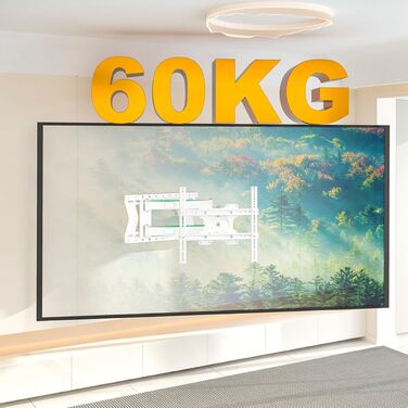Кріплення для телевізора XTRARM TiTon Flex 80 см, поворотне, нахильне, біле, 60 кг, VESA max. 400x400 мм