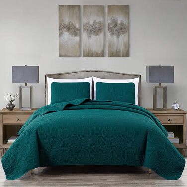 Chezmoi Collection Austin: Комплект з 3 великих пледів (Queen, Блакитно-зелений) -