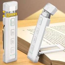 Glocusent LED лампа для читання з кріпленням для книг, висувна лампа для книг, нічник з 5 рівнями яскравості та 3 кольорами, USB-зарядка з таймером для дітей – ідеально для шанувальників Бібі та Тіни, білий колір
