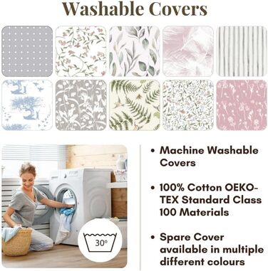 Подушка для вагітних BellaMoon 3-в-1 – підтримка всього тіла, C-подібна форма, для сну, годування та як ліжко для малюка, знімний бавовняний чохол (Waterleaves)