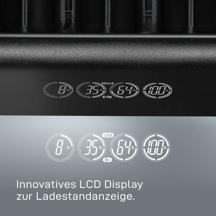 Зарядний пристрій VARTA для акумуляторів AA/AAA, до 8 шт, LCD, універсальний, без акумуляторів