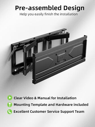 Кріплення для телевізора USX-MOUNT на стіну, поворотне та нахильне, для LED, OLED, Plasma телевізорів (32-70 дюймів), універсальне, з подвійним кріпленням, VESA до 400x400 мм, до 45 кг