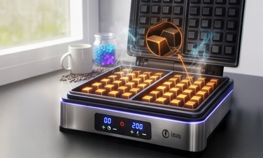 Вафельниця ISAJ 3024, 2200 Вт, срібляста