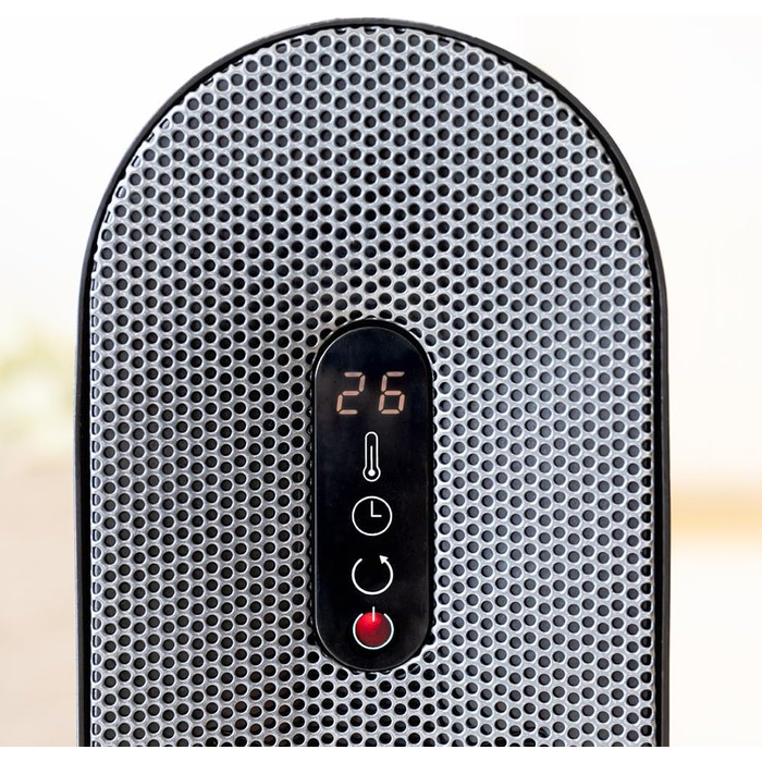 Обігрівач Cecotec ReadyWarm 6250 Ceramic Sky Style: керамічний, 2000 Вт, 3 режими, термостат, осциляція 90°, захист від перекидання та перегріву, 25 м² (пульт ДУ + сенсорна панель)