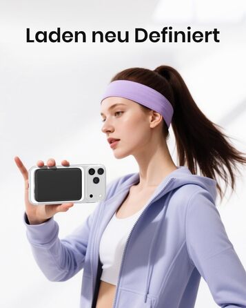 Power Bank Riapow 10000mAh з бездротовою зарядкою, PD 20W, USB-C, LED-індикатор (Чорний)