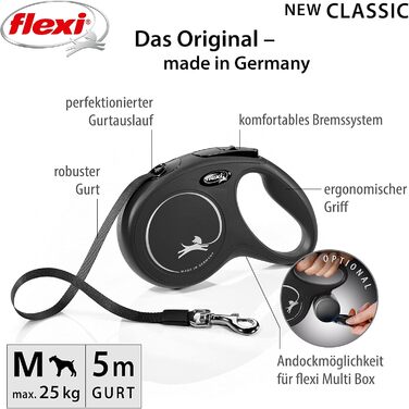 Flexi Classic M рулетка для собак до 25 кг, 5 м, червона