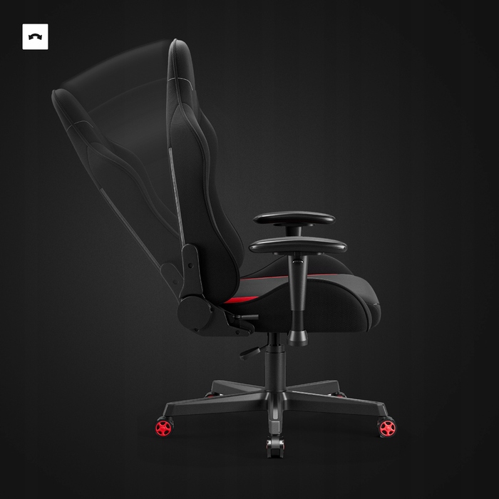 Ігрове крісло Diablo Chairs X-ST4RTER, чорна тканина, чорно-червоне
