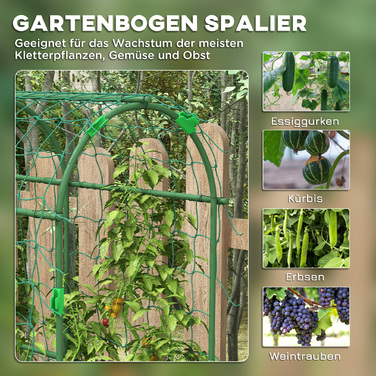 Outsunny Climbing Plant Trellis Support, Adjustable Obelisk, Plant Grid with Net, Plant Frame Steel Green 43 x 182 x 183 cm for Garden Balcony