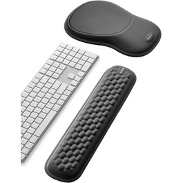 Підставка для зап'ястя Meatanty Ergonomische – м'яка та стильна, з memory foam, протиковзна, для офісу, дому та геймінгу (чорна)