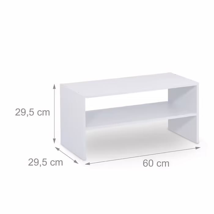 Relaxdays White Shoe Rack with 2 Shelves