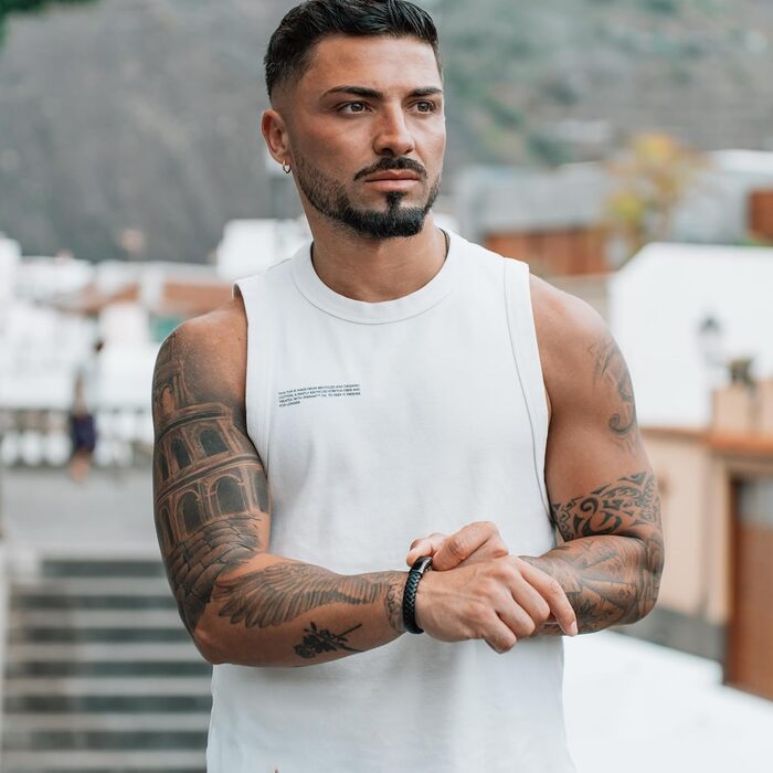 Чоловічий браслет SERASAR Premium з натуральної шкіри, коричневий | Різні розміри | Магнітна застібка з нержавіючої сталі | У подарунковій коробці | Чудовий подарунок для чоловіків (20 см, Steady, Чорний)