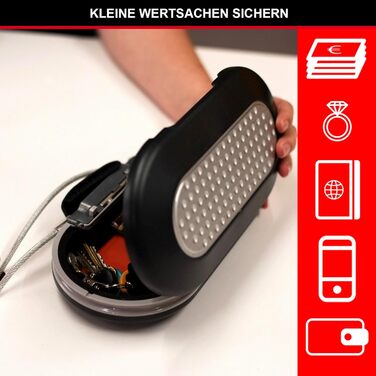 Portable Travel Safe with Number Combination - Black Luggage Lock
