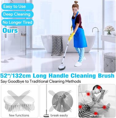 Bathroom Cleaning Brush with 52
