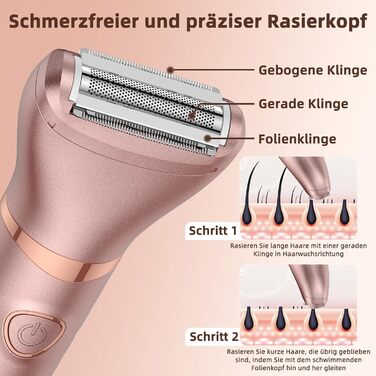 Електричний тример для бікіні Lady Shaver 3-в-1 для жінок: ноги, тіло, інтимна зона. Безпечний для чутливої шкіри. Rose Gold