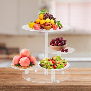 Підставка для капкейків Fhmidic на 6 ярусів, акрилова етажерка, 6-ярусна підставка для десертів та випічки, тортниця, підставка для маффінів для вечірок, днів народжень, тематичних вечірок, дитячих свят (квіткова)