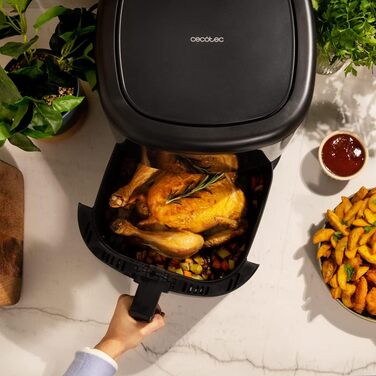 Фритюрниця без олії Cecotec Cecofry Bombastik 6000 Full, 6 л, 1700 Вт, PerfectCook, 12 режимів, чорний | з аксесуарами