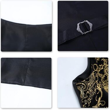 Жакардова жилетка для чоловіків Allthemen: елегантна ансамблева жилетка для весілля та свят, колір золото