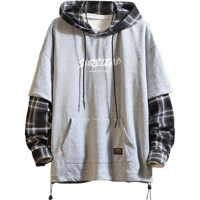 Спортивна кофта GURUNVANI Unisex 20wy801 з капюшоном, сіра (3XL)