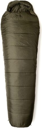 Спальний мішок Snugpak WGTE з ізоляцією Isofibre – для холодної погоди, легкий, компактний, мумієподібний. З компресійним мішком для кемпінгу та походів. Капюшон на шнурку, двостороння блискавка, оливковий колір, ліва блискавка.