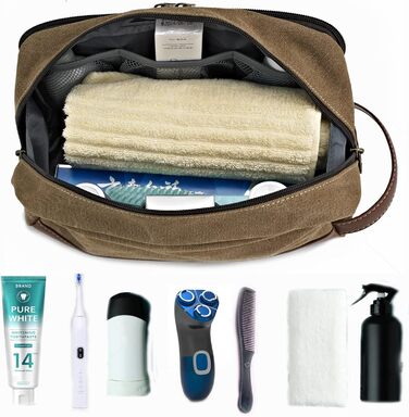 Чоловіча та жіноча дорожня косметичка/рюкзак з канвасу, велика, блакитна (28x16x14 см)