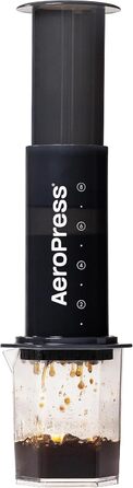 Прозора кавоварка AeroPress Clear XL – 3-в-1: френч-прес, пуровер і еспресо, портативна міні-кавоварка для подорожей, без гіркоти, чорна