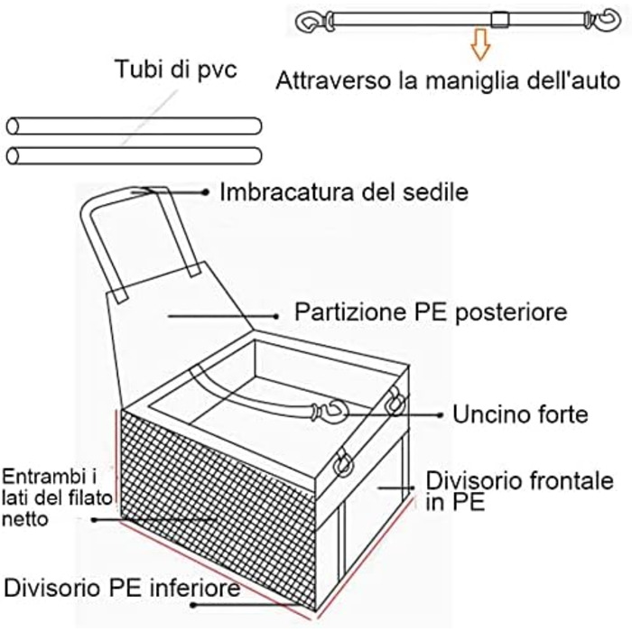 Надійний автокрісло для собак з ременями безпеки - для маленьких та середніх собак. Водонепроникне автокрісло для собак на заднє та переднє сидіння (Сірий)