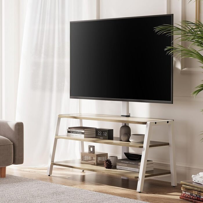 FITUEYES TV Stand with Mount - Adjustable Height Wood TV Console for 37-70 Inch TVs (VESA 600x400)