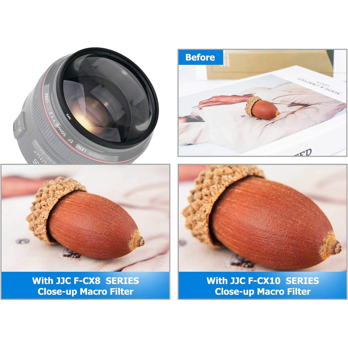 Фільтр JJC Close-up Lens Set для макрозйомки (49mm) (+2, +4, +8, +10) для Canon, Nikon, Sony, Olympus, Fuji DSLR