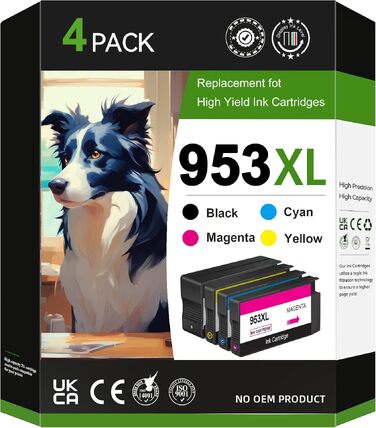 Комплект картриджів 953XL для принтерів HP OfficeJet Pro 7720, 7730, 7740, 8210, 8218, 8710, 8715, 8718, 8720, 8725, 8728, 8730, 8740 (4 шт.)