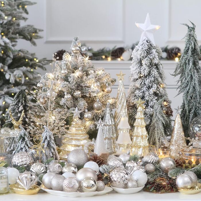 41 штука прикрас для ялинки Sea Team з міцного пластику (60 мм, шампань)