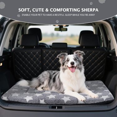 Ортопедичне ліжко для собак BVAGSS, миюча підстилка, плюшева подушка для собак. М'яке та тепле ліжко для собак маленьких, середніх та великих порід, з неслизьким дном. XH083 (100x70 см, білий зірка)