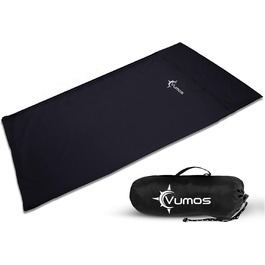 Vumos Sleeping Bag Liner and Camping Sheet - Silk-Like Material for Travel, Featuring a Full-Length Zipper