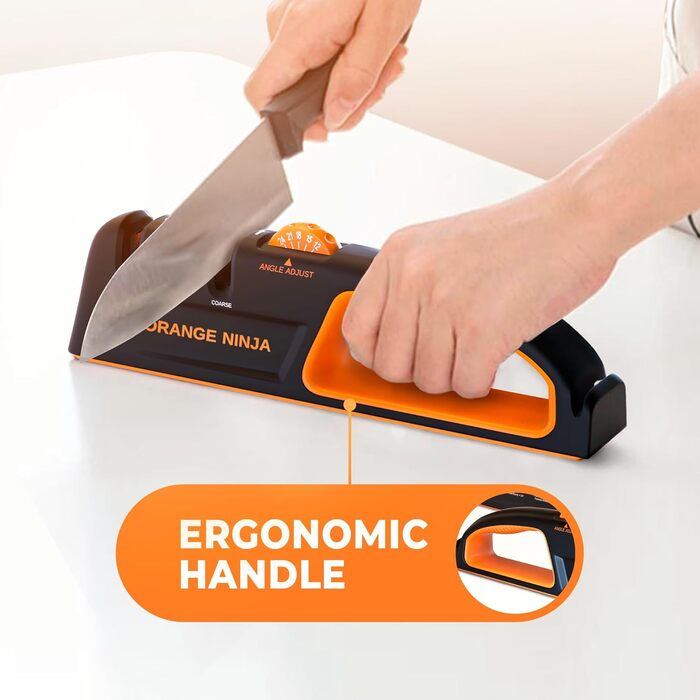 Точилка для ножів Sharp Pebble Orange Ninja, 5 кутів заточування, преміум-якість, для кухонних та кишенькових ножів