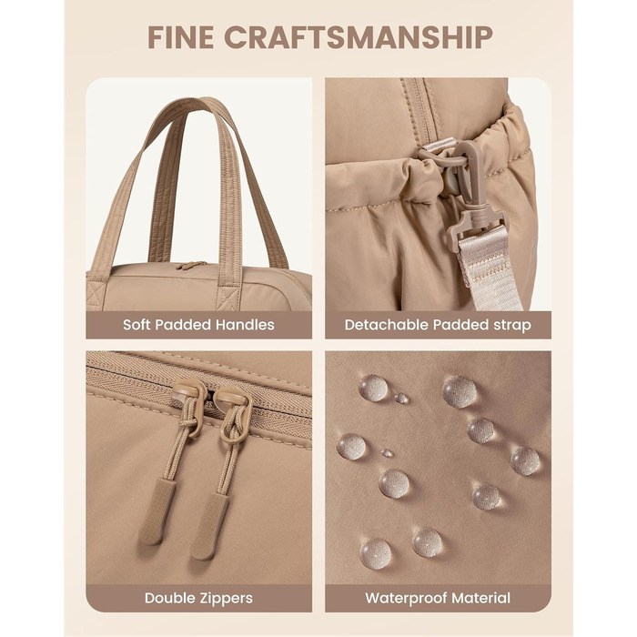 Сумка-мішок LOVEVOOK для подорожей, ручна поклажа, жіноча, велика, з відділенням для взуття, для спорту, фітнесу, подорожей, сауни, клініки, пологів, Khaki