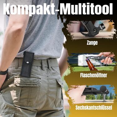 Мультитул 16 в 1 для чоловіків: подарунок на День батька, на ювілей, для кемпінгу (чорний)